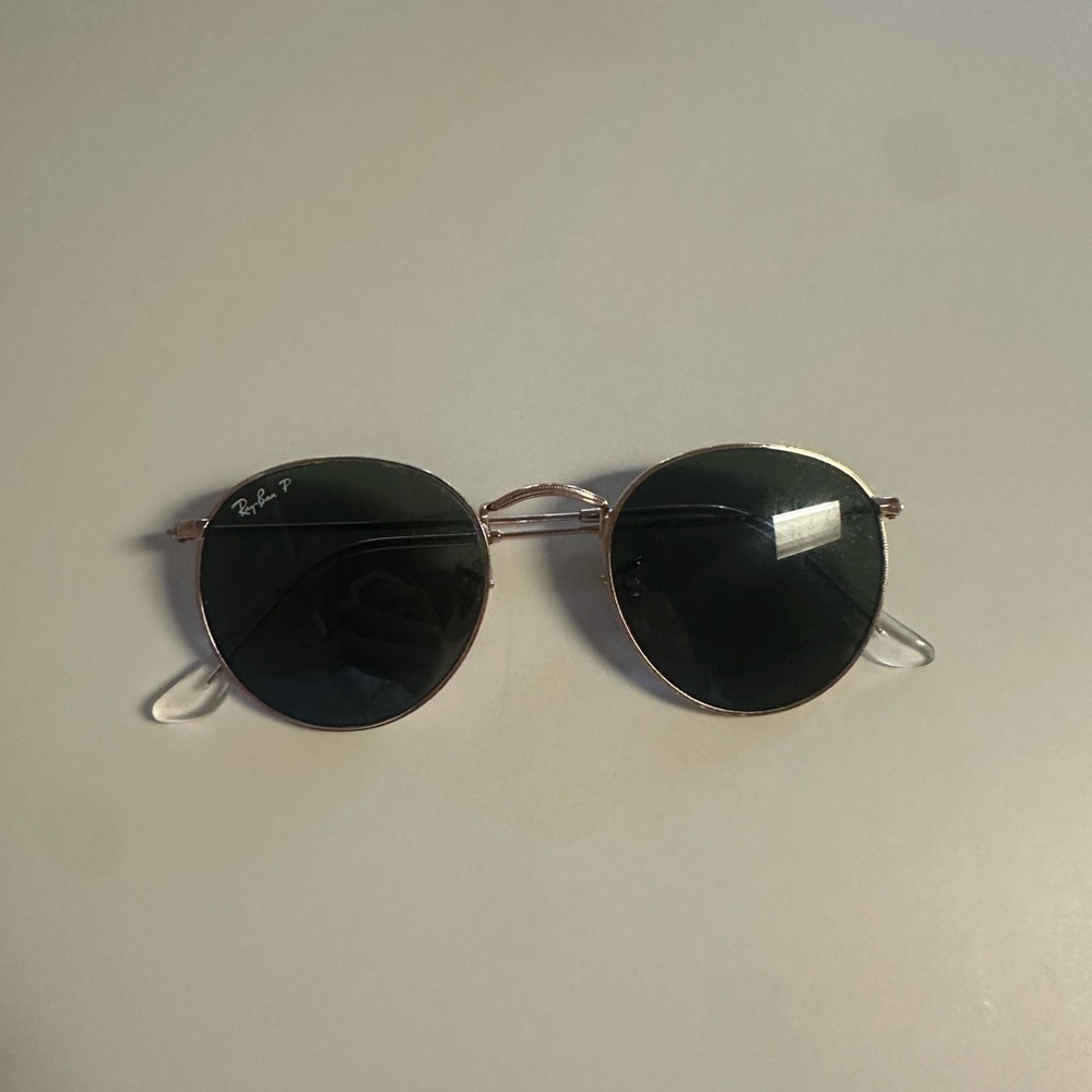 Ray-Ban Gold Frame Sunglasses with Black Lenses